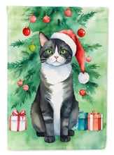 Load image into Gallery viewer, American Polydactyl Christmas Garden Flag - Cat by the Christmas Tree - Cat-Themed Holiday Yard Decor