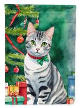 Load image into Gallery viewer, American Shorthair Cat By the Christmas Tree House Flag