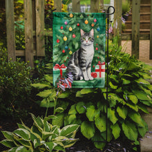 Load image into Gallery viewer, American Wirehair Christmas Garden Flag - Cat by the Christmas Tree - Cat-Themed Holiday Yard Decor