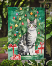 Load image into Gallery viewer, American Wirehair Christmas Garden Flag - Cat by the Christmas Tree - Cat-Themed Holiday Yard Decor