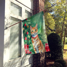 Load image into Gallery viewer, Arabian Mau Cat By the Christmas Tree House Flag