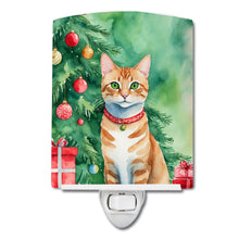Load image into Gallery viewer, Arabian Mau Cat By the Christmas Tree Ceramic Night Light