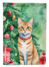 Load image into Gallery viewer, Arabian Mau Christmas Garden Flag - Cat by the Christmas Tree - Cat-Themed Holiday Yard Decor