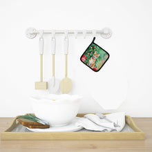 Load image into Gallery viewer, Arabian Mau Cat By the Christmas Tree Pot Holders - Set of 2 Decorative Kitchen Helpers | Made in the USA