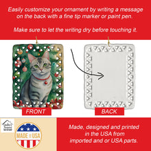 Load image into Gallery viewer, Asian Cat By the Christmas Tree Porcelain Ornament