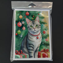 Load image into Gallery viewer, Asian Cat By the Christmas Tree Greeting Cards - Blank Note Cards – 8-Pack of Artist-Designed Cards with Envelopes