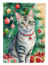 Load image into Gallery viewer, Asian Cat Christmas Garden Flag - Cat by the Christmas Tree - Cat-Themed Holiday Yard Decor
