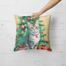 Load image into Gallery viewer, Asian Cat By the Christmas Tree Throw Pillow