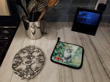 Load image into Gallery viewer, Australian Mist Cat By the Christmas Tree Pot Holders - Set of 2 Decorative Kitchen Helpers | Made in the USA
