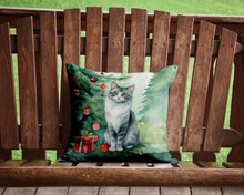 Load image into Gallery viewer, Australian Mist Cat By the Christmas Tree Throw Pillow - 14x14 Decorative Pillow – Art for Your Home &amp; Patio