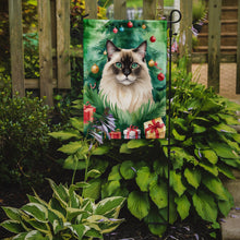 Load image into Gallery viewer, Balinese Christmas Garden Flag - Cat by the Christmas Tree - Cat-Themed Holiday Yard Decor