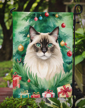 Load image into Gallery viewer, Balinese Christmas Garden Flag - Cat by the Christmas Tree - Cat-Themed Holiday Yard Decor