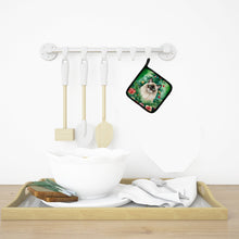 Load image into Gallery viewer, Balinese Cat By the Christmas Tree Pot Holders - Set of 2 Decorative Kitchen Helpers | Made in the USA
