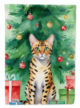 Load image into Gallery viewer, Bengal Cat By the Christmas Tree House Flag