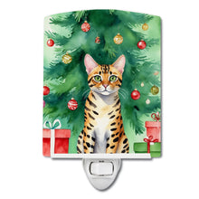 Load image into Gallery viewer, Bengal Cat By the Christmas Tree Ceramic Night Light