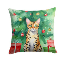 Load image into Gallery viewer, Bengal Cat By the Christmas Tree Throw Pillow