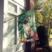 Load image into Gallery viewer, Birman Cat By the Christmas Tree House Flag