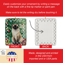 Load image into Gallery viewer, Birman Cat By the Christmas Tree Porcelain Ornament