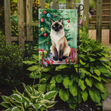 Load image into Gallery viewer, Birman Christmas Garden Flag - Cat by the Christmas Tree - Cat-Themed Holiday Yard Decor