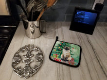 Load image into Gallery viewer, Birman Cat By the Christmas Tree Pot Holders - Set of 2 Decorative Kitchen Helpers | Made in the USA