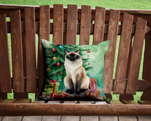 Load image into Gallery viewer, Birman Cat By the Christmas Tree Throw Pillow - 14x14 Decorative Pillow – Art for Your Home &amp; Patio