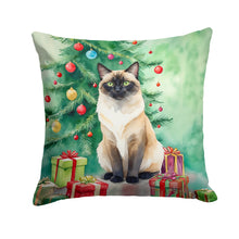 Load image into Gallery viewer, Birman Cat By the Christmas Tree Throw Pillow - 14x14 Decorative Pillow – Art for Your Home &amp; Patio