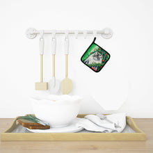 Load image into Gallery viewer, British Longhair Cat By the Christmas Tree Pot Holders - Set of 2 Decorative Kitchen Helpers | Made in the USA