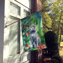 Load image into Gallery viewer, British Shorthair Cat By the Christmas Tree House Flag