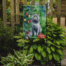 Load image into Gallery viewer, British Shorthair Christmas Garden Flag - Cat by the Christmas Tree - Cat-Themed Holiday Yard Decor