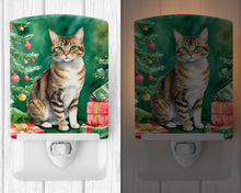 Load image into Gallery viewer, California Spangled Cat By the Christmas Tree Ceramic Night Light