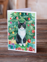 Load image into Gallery viewer, Chantilly Tiffany Cat By the Christmas Tree Greeting Cards - Blank Note Cards – 8-Pack of Artist-Designed Cards with Envelopes