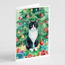 Load image into Gallery viewer, Chantilly Tiffany Cat By the Christmas Tree Greeting Cards - Blank Note Cards – 8-Pack of Artist-Designed Cards with Envelopes