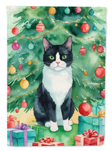 Load image into Gallery viewer, Chantilly Tiffany Christmas Garden Flag - Cat by the Christmas Tree - Cat-Themed Holiday Yard Decor