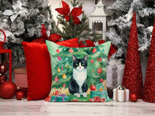 Load image into Gallery viewer, Chantilly Tiffany Cat By the Christmas Tree Throw Pillow