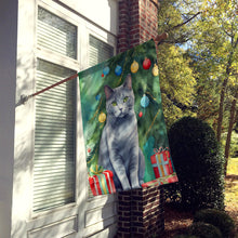 Load image into Gallery viewer, Chartreux Cat By the Christmas Tree House Flag