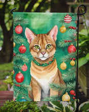 Load image into Gallery viewer, Chausie Christmas Garden Flag - Cat by the Christmas Tree - Cat-Themed Holiday Yard Decor