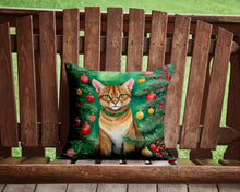 Load image into Gallery viewer, Chausie Cat By the Christmas Tree Throw Pillow - 14x14 Decorative Pillow – Art for Your Home &amp; Patio