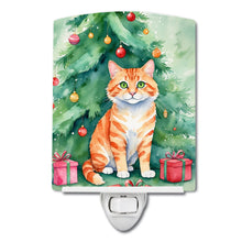 Load image into Gallery viewer, Cheetoh Cat By the Christmas Tree Ceramic Night Light