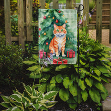 Load image into Gallery viewer, Cheetoh Christmas Garden Flag - Cat by the Christmas Tree - Cat-Themed Holiday Yard Decor