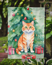 Load image into Gallery viewer, Cheetoh Christmas Garden Flag - Cat by the Christmas Tree - Cat-Themed Holiday Yard Decor