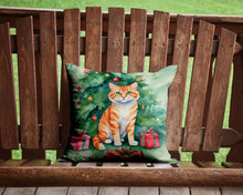 Load image into Gallery viewer, Cheetoh Cat By the Christmas Tree Throw Pillow - 14x14 Decorative Pillow – Art for Your Home &amp; Patio