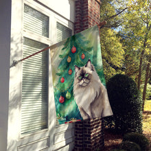 Load image into Gallery viewer, Colorpoint Longhair Cat By the Christmas Tree House Flag