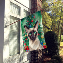 Load image into Gallery viewer, Colorpoint Shorthair Cat By the Christmas Tree House Flag