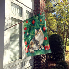 Load image into Gallery viewer, Cymric Cat By the Christmas Tree House Flag