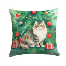 Load image into Gallery viewer, Cymric Cat By the Christmas Tree Throw Pillow