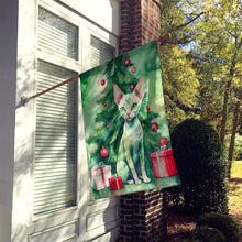 Load image into Gallery viewer, Devon Rex Cat By the Christmas Tree House Flag