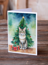 Load image into Gallery viewer, Dwelf Cat By the Christmas Tree Greeting Cards - Blank Note Cards – 8-Pack of Artist-Designed Cards with Envelopes