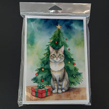 Load image into Gallery viewer, Dwelf Cat By the Christmas Tree Greeting Cards - Blank Note Cards – 8-Pack of Artist-Designed Cards with Envelopes