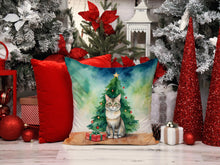 Load image into Gallery viewer, Dwelf Cat By the Christmas Tree Throw Pillow