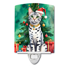 Load image into Gallery viewer, Egyptian Mau Cat By the Christmas Tree Ceramic Night Light
